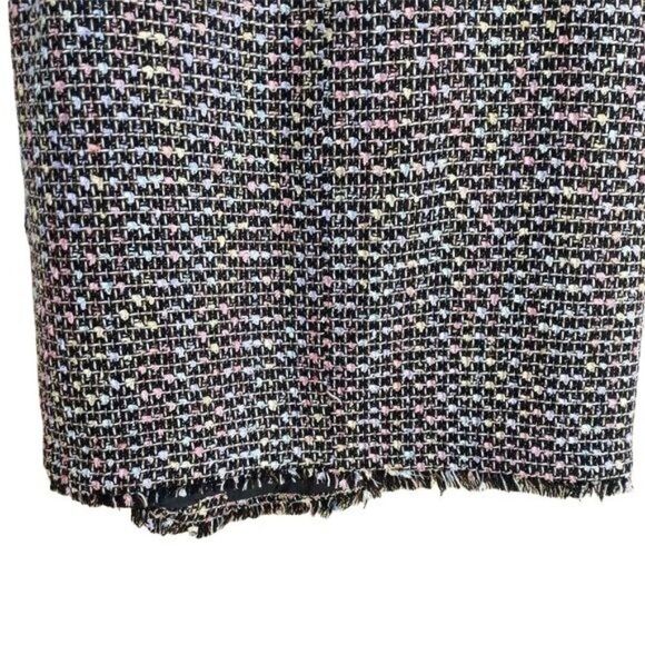 90's Carlucci Embroidery Plaid Pastel Rainbow Tweed Frayed Hem Wrap Skirt Sz 10 - Picture 10 of 11